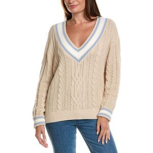 Wispr Womens  Chevron Stripe Silk-Blend Sweater